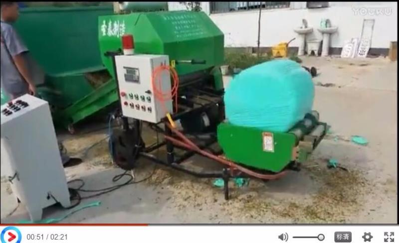 自動進料（liào）青貯打包機工作（zuò）過（guò）程（chéng）展示