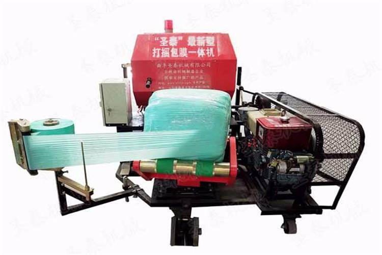 打捆包（bāo）膜一體機是由打捆、包膜兩部分組成，在開始使用一體機作業時，應先把麻繩放在打捆（kǔn）機上，將麻繩穿好放到夾線管內，然後把送膜卷按照說明書要求的方向